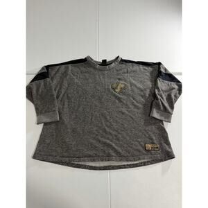 NFL New Orleans Saints Crew Neck Sweatshirt Women’s 1X Gray Black Fleur De Lis